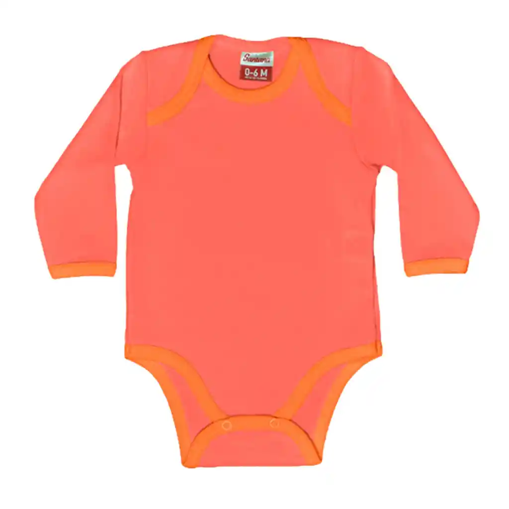 Body Bebé Manga Larga Colores Coral Talla 12-18