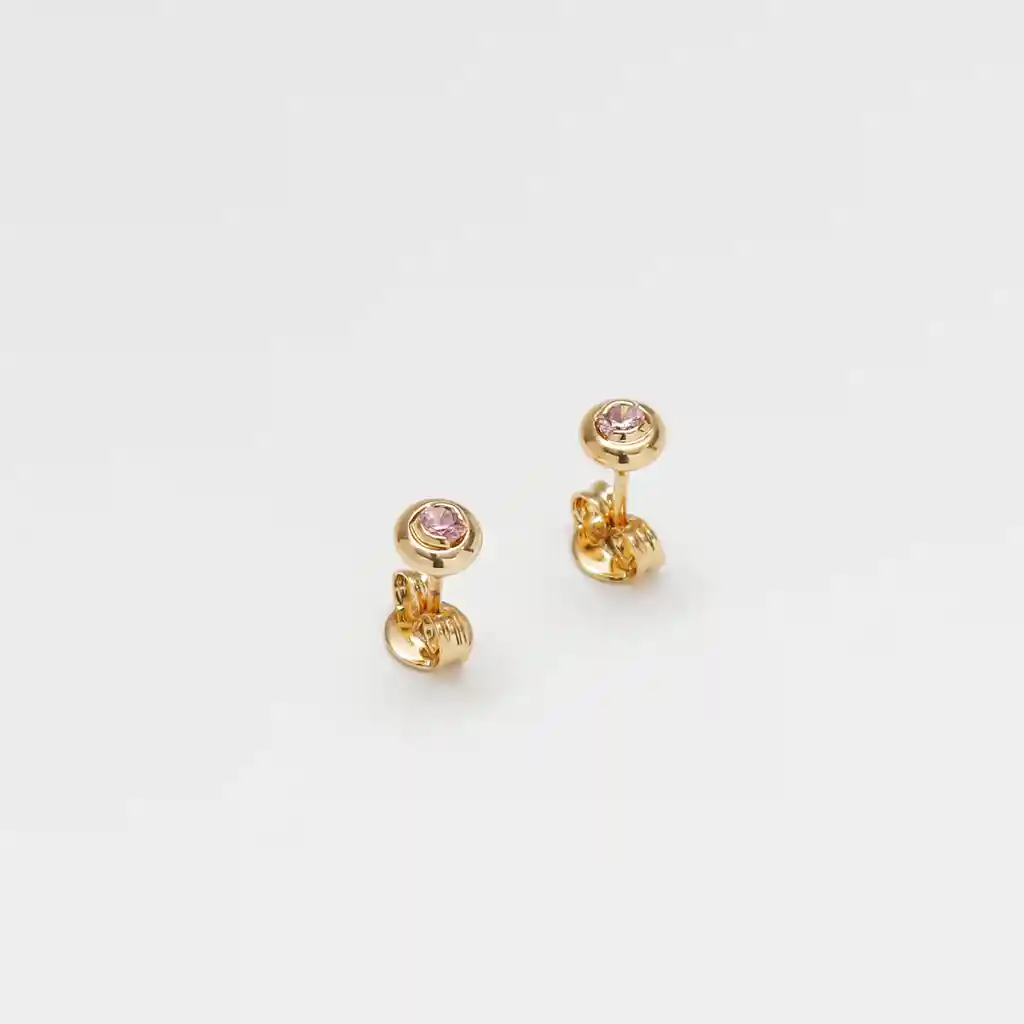 Arete Topo Circon Caja Redonda 4mm Cristal