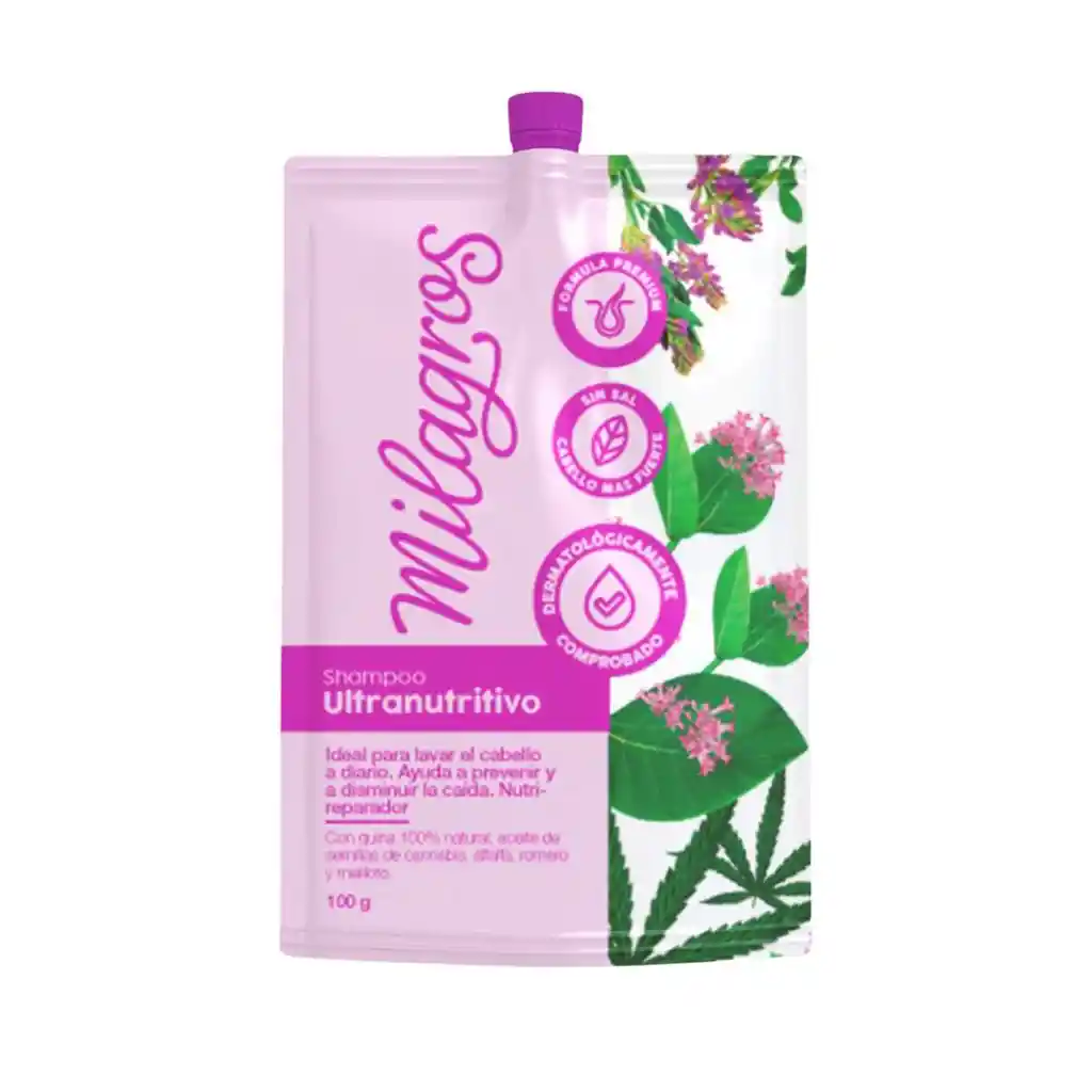 doypack shampoo ultraNutritivo kit viajero 100ml milagros