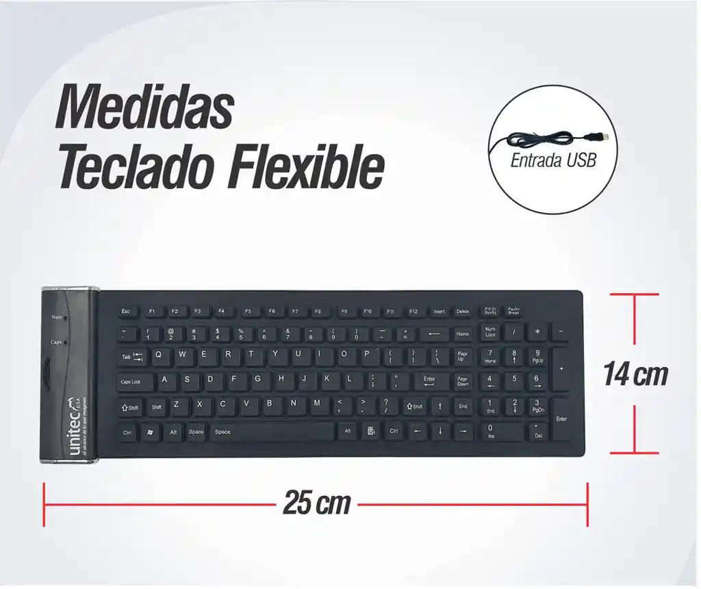 Teclado Flexible Usb Silicona Impermeable Wb-26 Keyboard