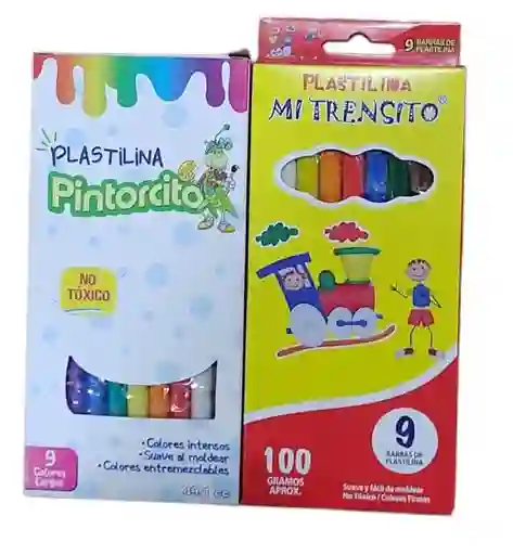 Plastilina Larga Caja X 9 Barras Colores