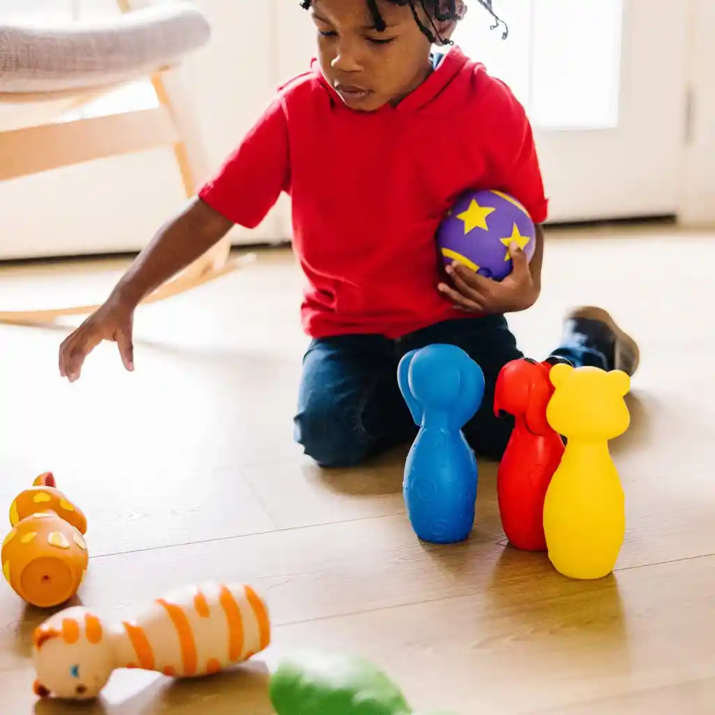 Juego Bolos Animales Y Texturas Juguete Didáctico Niños Niña