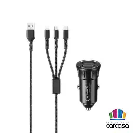 Plug In De Carga + Cable 3 En 1 Remax Vanguard Series Rcc236