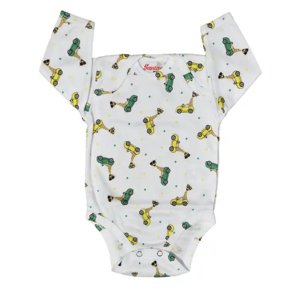 Body Bebé Manga Larga Estampado Niño Verde Cali Talla 00 Meses