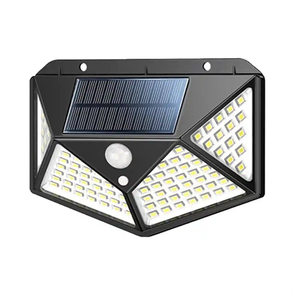 Lampara De Panel Solar Para Exteriores De 100 Led Sensor X2