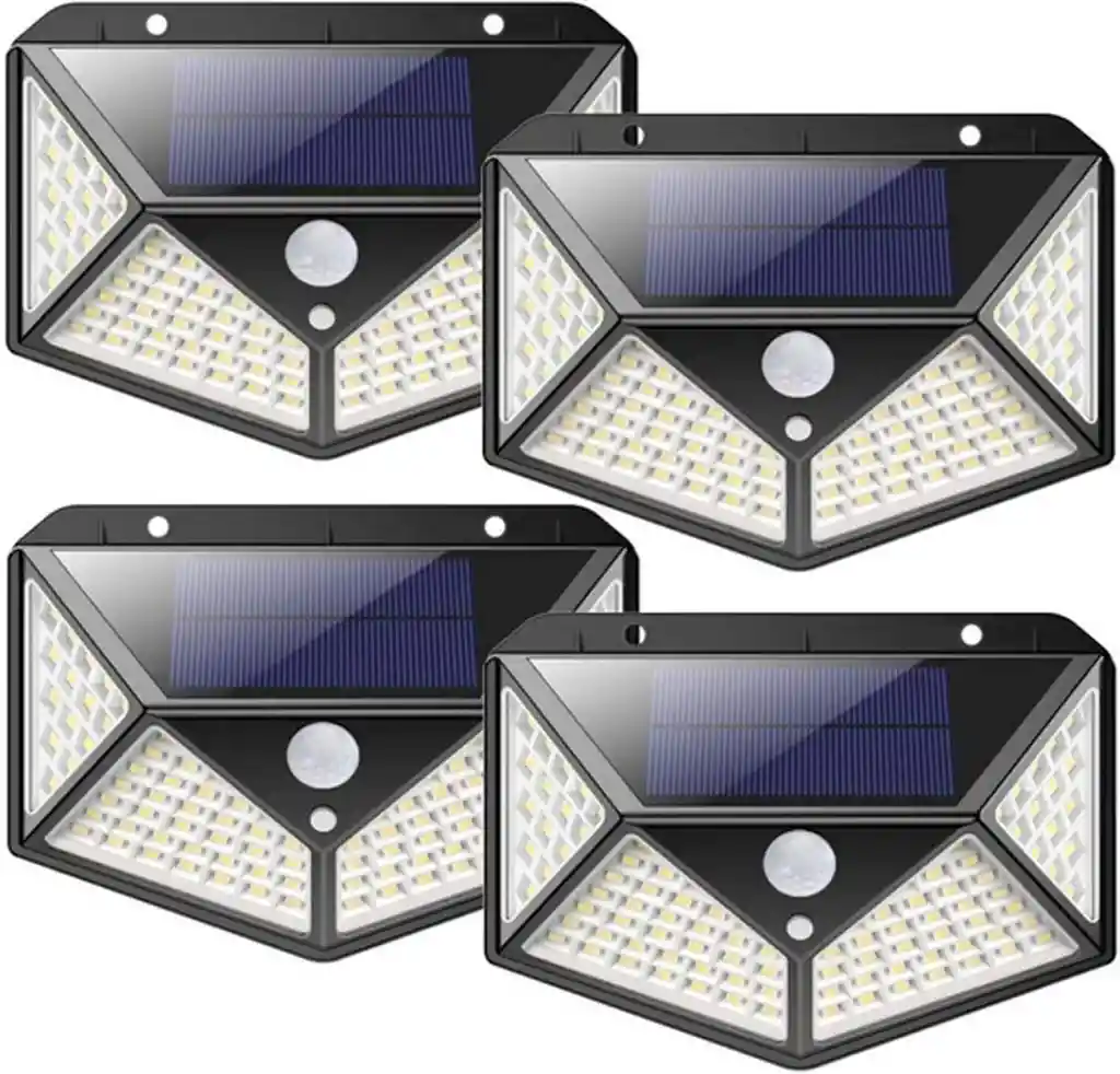 Lampara De Panel Solar Para Exteriores De 100 Led Sensor X2