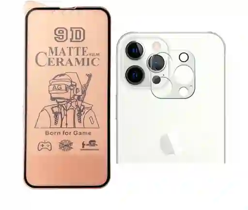 Vidrio Ceramico Matte Para Iphone 14 Pro 6.1 + Vidrio Camara