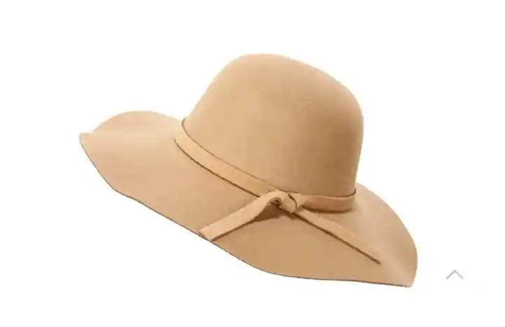 Sombrero Pava Fedora En Paño Mujer Beige