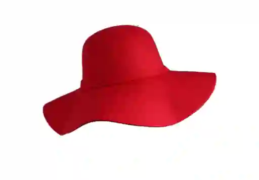 Sombrero Pava Fedora En Paño Mujer Rojo