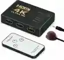Hdmi Switch 4k Selector Multiplicador Hub Adaptador 3 Puertos Hdmi A Monitor Control Remoto