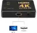 Hdmi Switch 4k Selector Multiplicador Hub Adaptador 3 Puertos Hdmi A Monitor Control Remoto