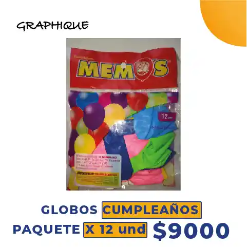 Globos Cumpleaños X 12 Unidades