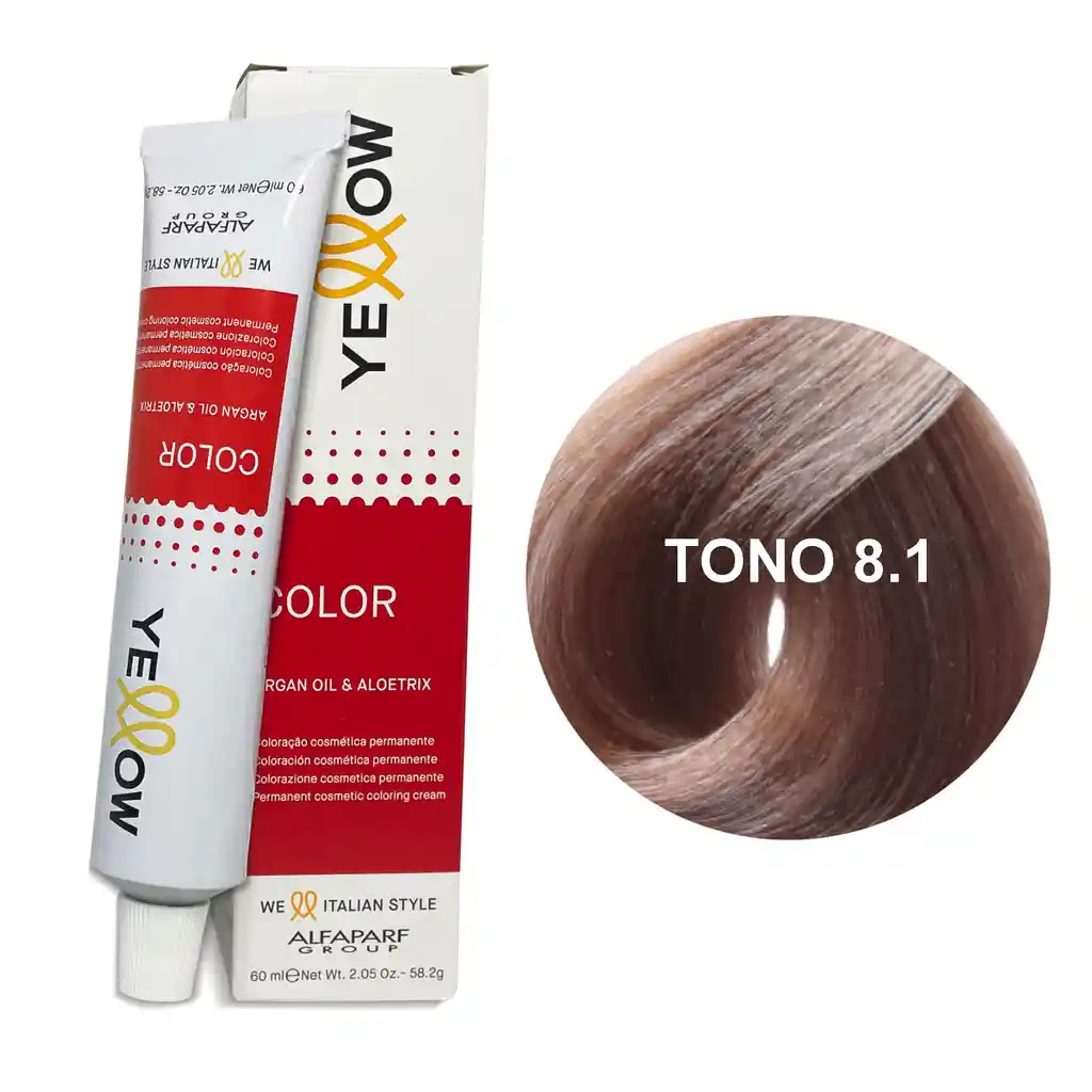 Yellow Alfaparf Tono 8.1 Rubio Claro Ceniza 60ml