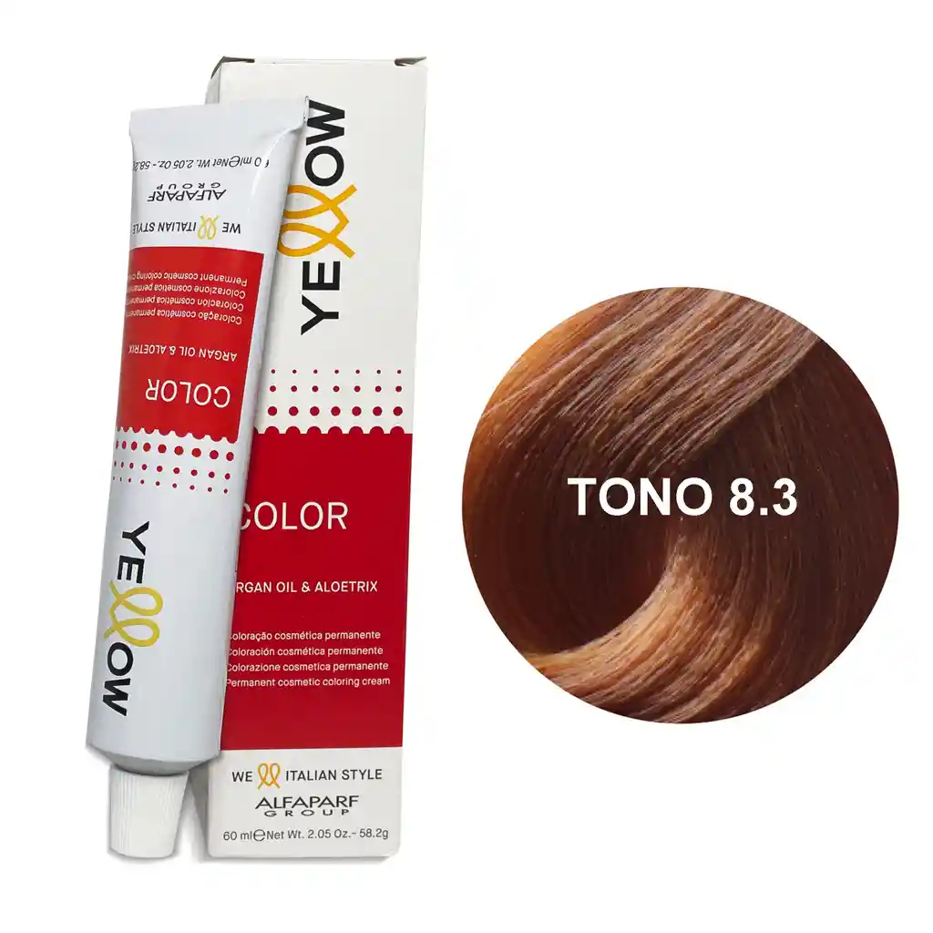 Yellow Alfaparf Tono 8.3 Rubio Claro Dorado 60ml