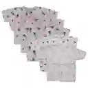 Combo X5 Camisetas Manga Corta Bebé Prematuro Estampado Niña