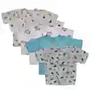Combo X5 Camisetas Manga Corta Bebé Prematuro Estampado Niña