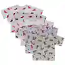 Combo X5 Camisetas Manga Corta Bebé Prematuro Estampado Niña