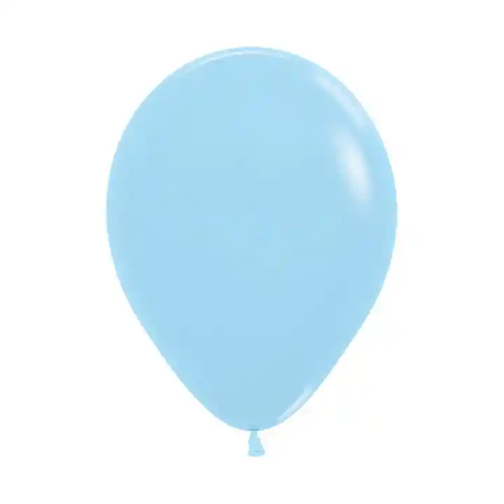 Globo R12 Pastel Mate Azul Sempertex Paquete X 10