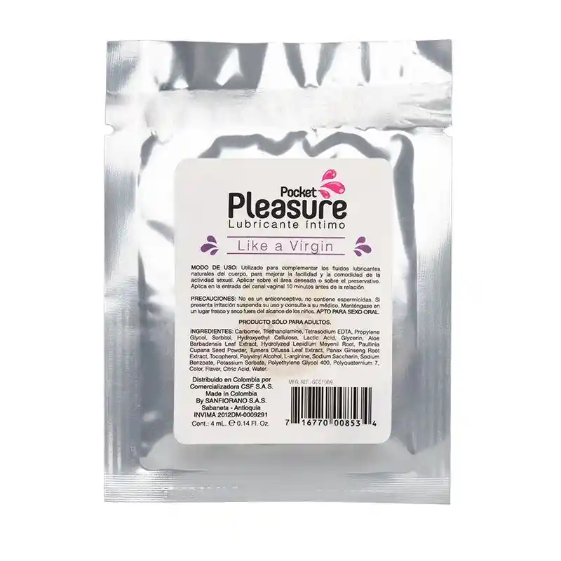 Lubricante Estrechante Vaginal Sachet