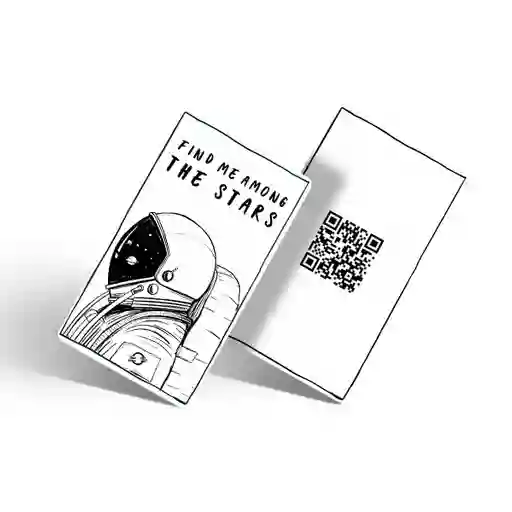 Tarjeta Nfc Y Qr Ontouch - B&w Astronaut