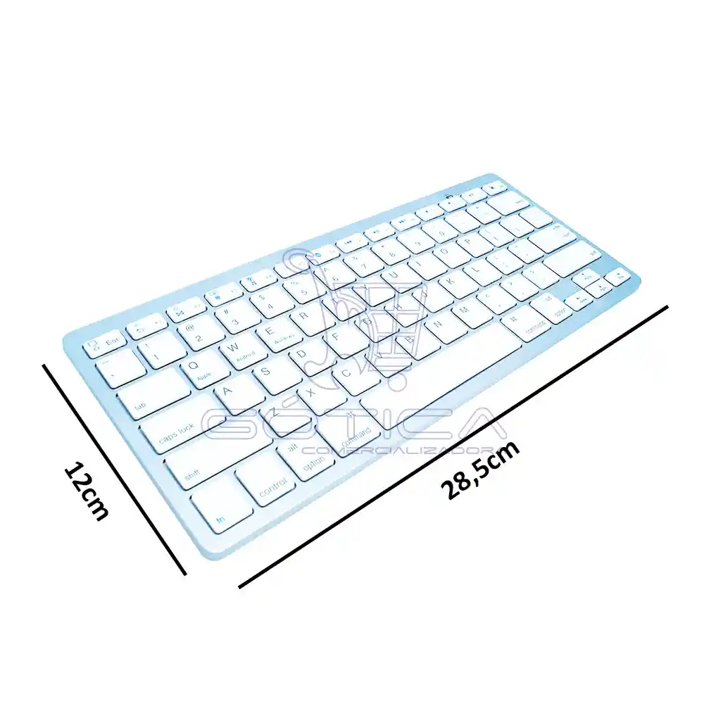 Teclado Inalambrico Bluetooth Para Smartphone Tablet Pc - Blanco