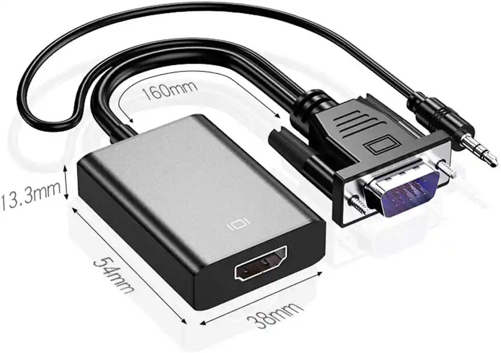 Adaptador Vga A Hdmi + Audio Convertidor Pc Portátil