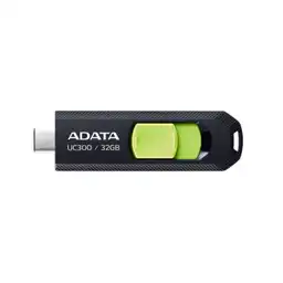 Memoria Usb Tipo C Adata Uc300 32gb Retráctil Negro/verde