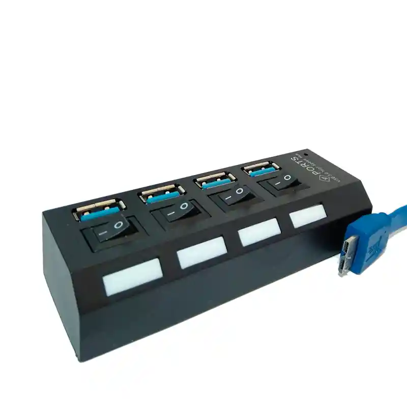 Multiplicador Puertos Usb 3.0 Switch Led X4