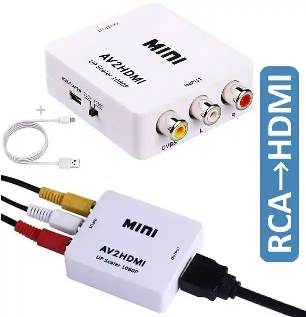 Convertidor De Rca A Hdmi Adaptador Tv Audio Video A Hdmi Vhs Cámara Ps2 Xbox