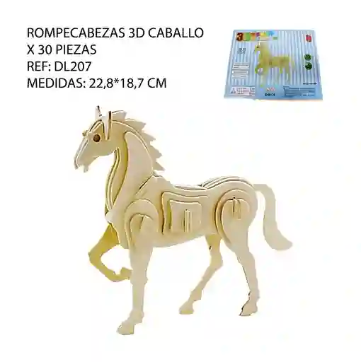 Juguete Didáctico Armable 3d Caballo 30 Piezas Dl207