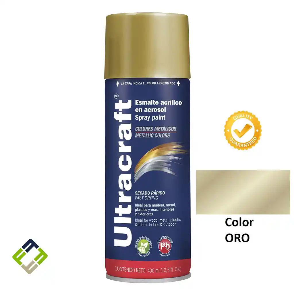 Pintura En Aerosol Oro Metálico Premium Ultracraft 40028