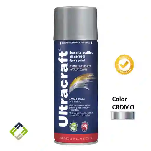 Pintura En Aerosol Cromo Plata Metálico Premium Ultracraft 40031