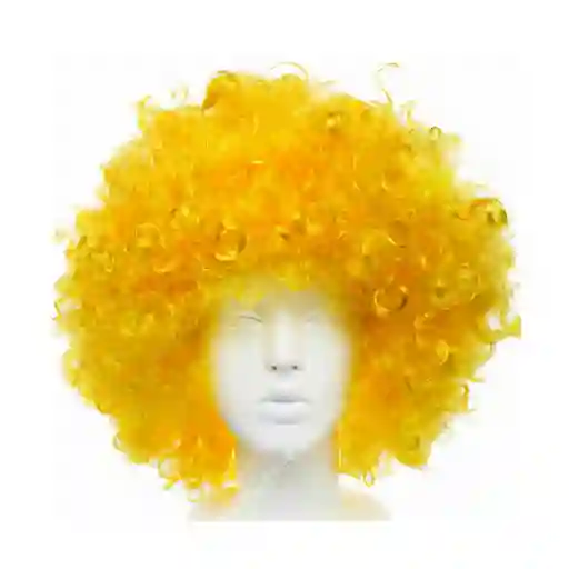 Peluca Afro Amarillo Fiesta Disfraz Party Halloween Cabello