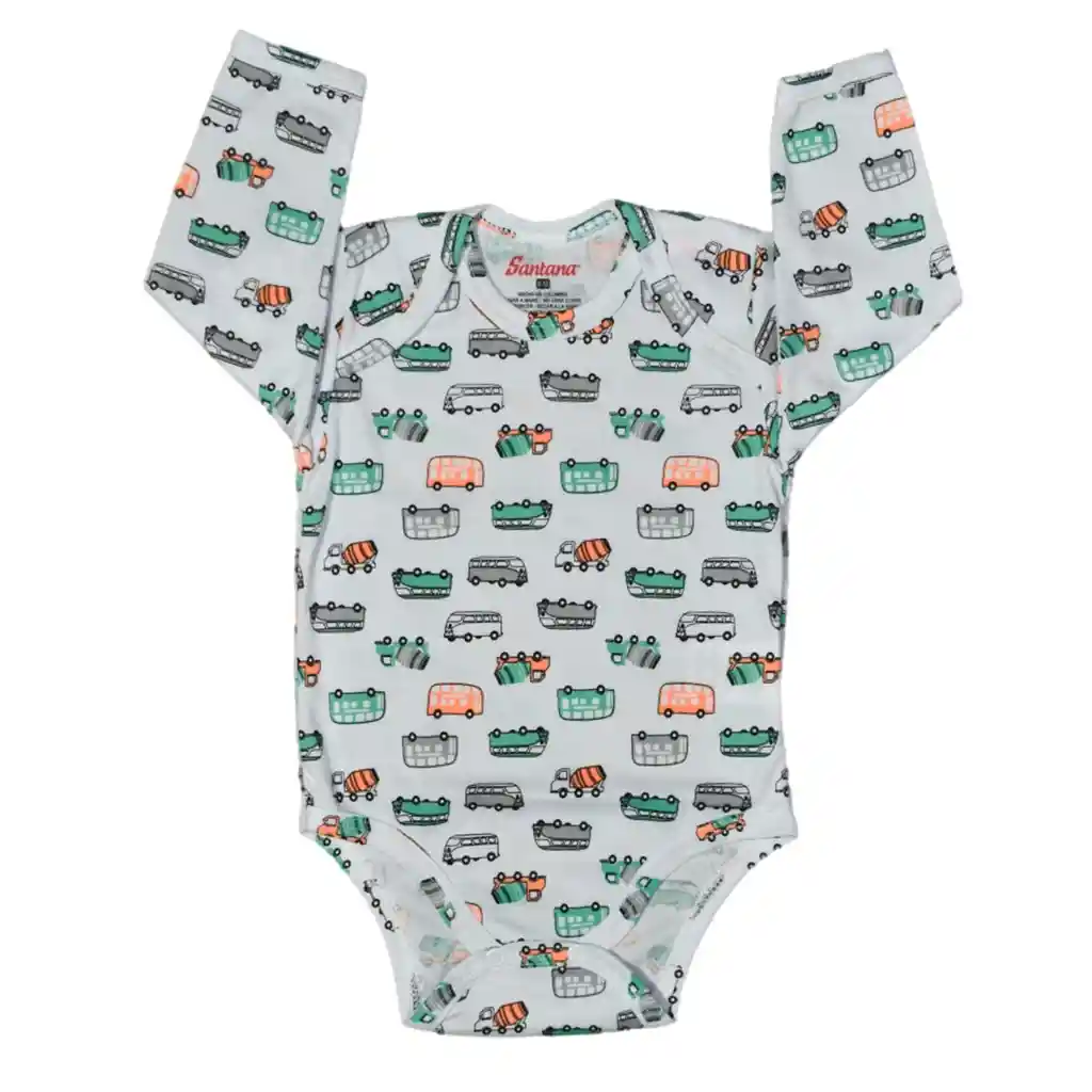 Body Bebé Manga Larga Estampado Niño Verde Esmeralda Talla 12-18