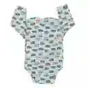 Body Bebé Manga Larga Estampado Niño Verde Esmeralda Talla 12-18