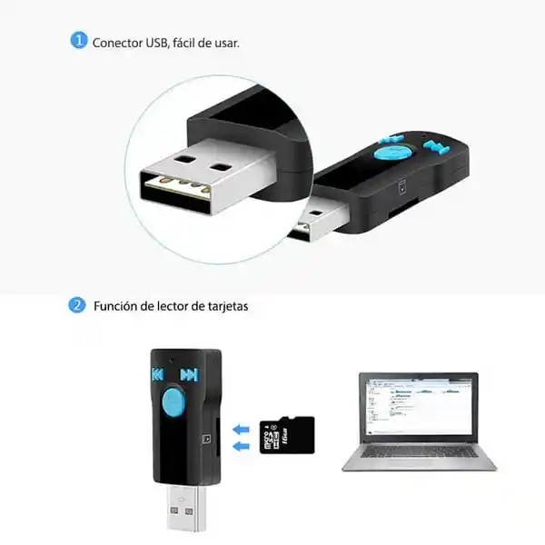 Convertidor Bluetooth Para Carro Wireless Usb
