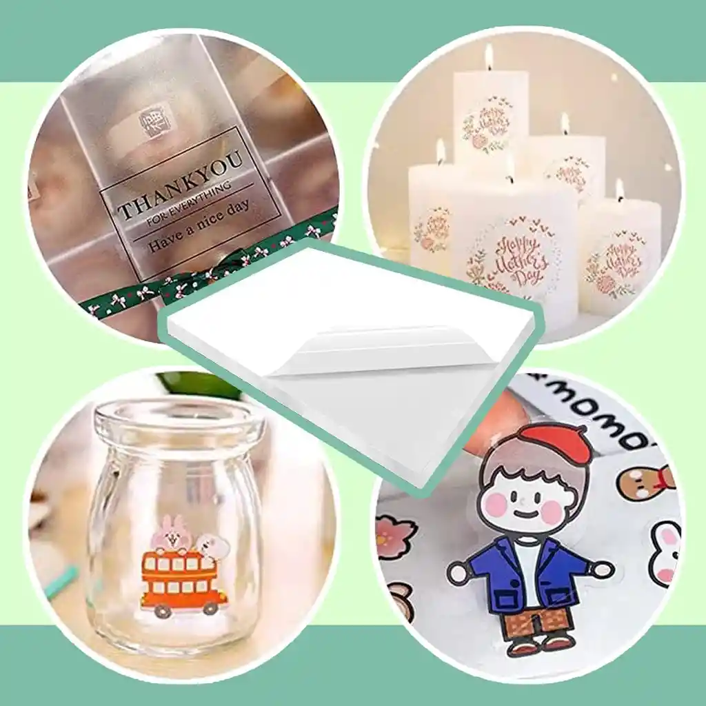 Papel Fotográfico Transparente Adhesivo X 10 Hojas A4 Stickers Pet Impresoras Inkjet