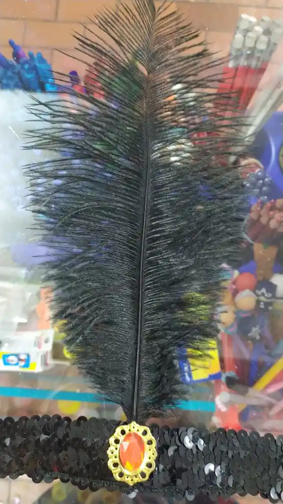 Balaca Con Plumas Color Negro