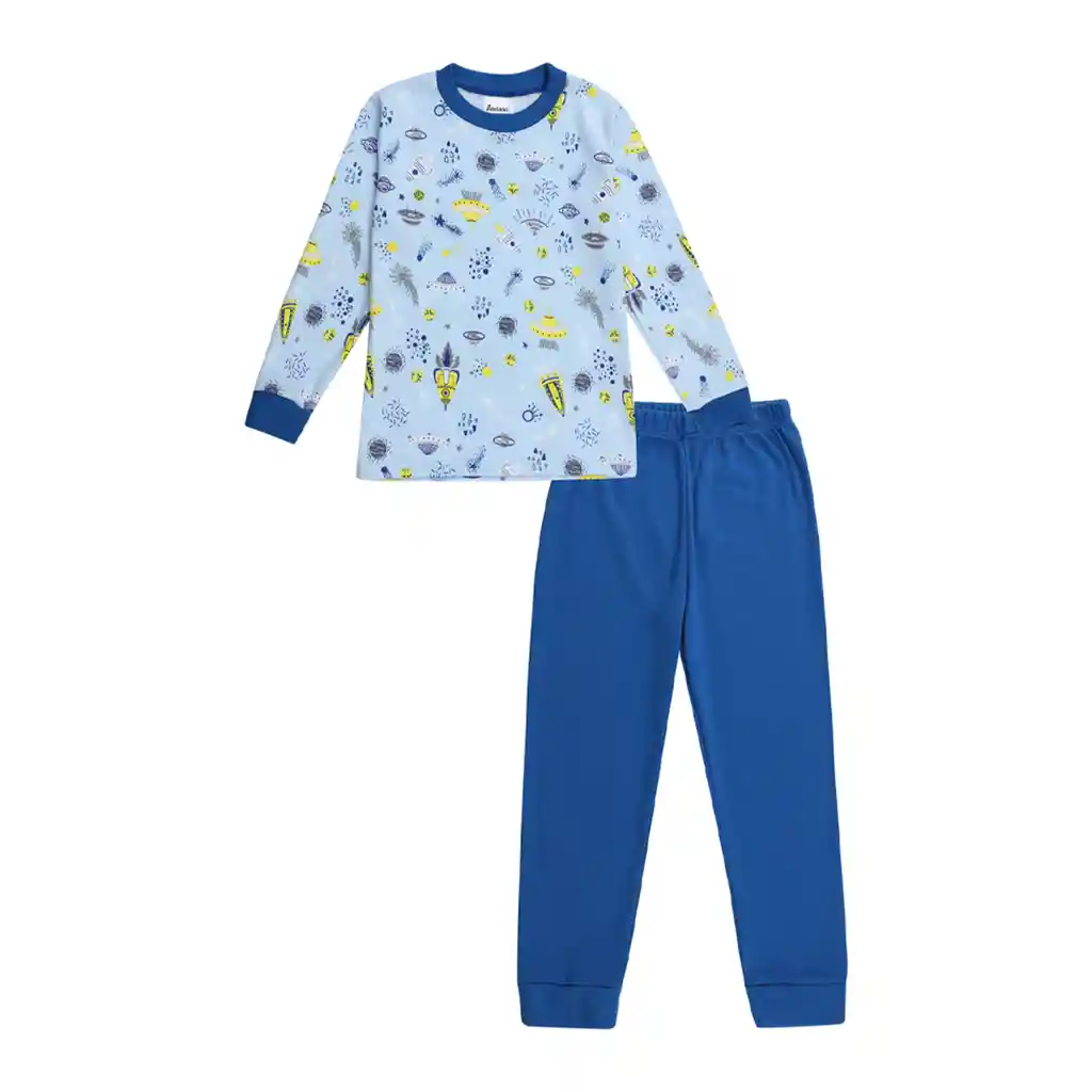 Pijama Niño Mateo Estampada Azul Rey Talla 02