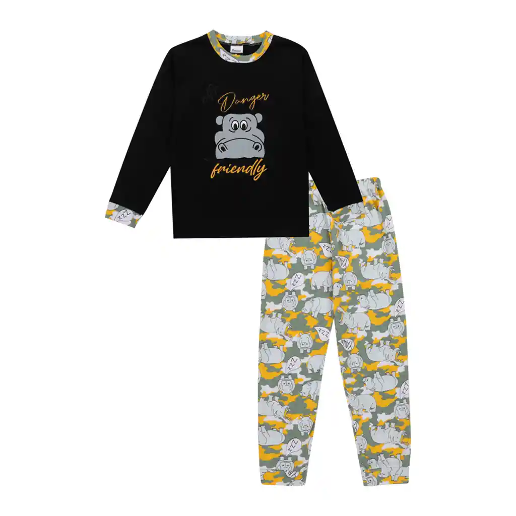 Pijama Niño Mateo Estampada Amarillo Claro Talla 06