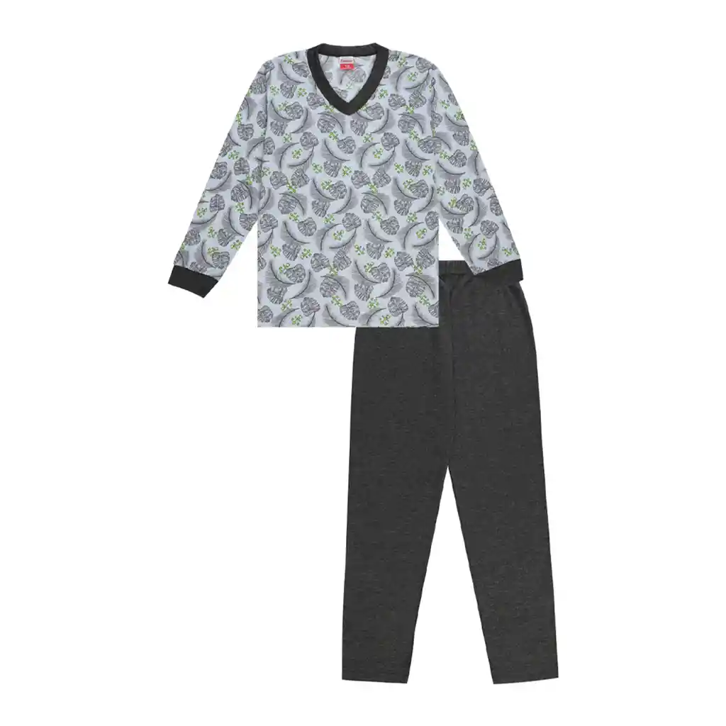 Pijama Niño Mateo Estampada Gris Carbon Talla 10