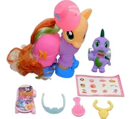 Set Muñeco De Pony Y Bebe Dragón Accesorios Niñas Regalo