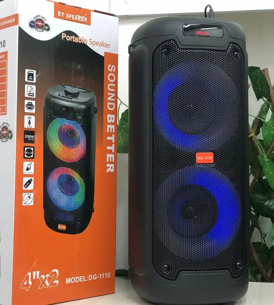 Cabina Parlante Bluetooth Portatil Dg-1110 Rgb 4"x2 Pulgadas