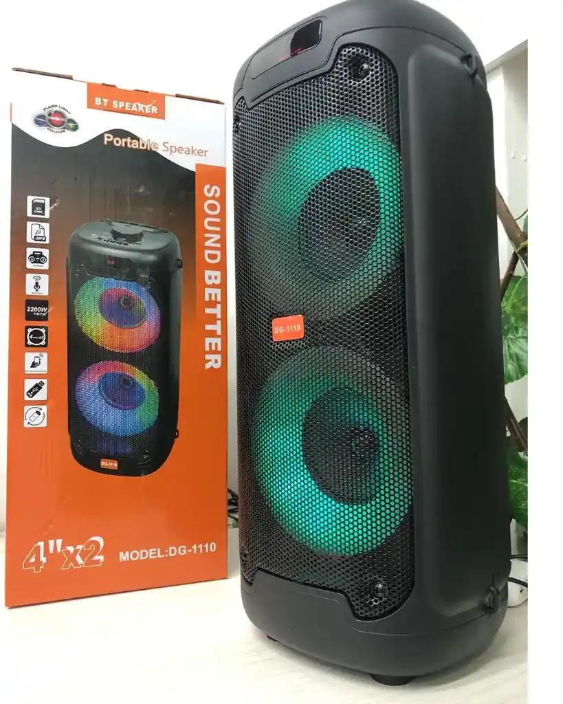 Cabina Parlante Bluetooth Portatil Dg-1110 Rgb 4"x2 Pulgadas