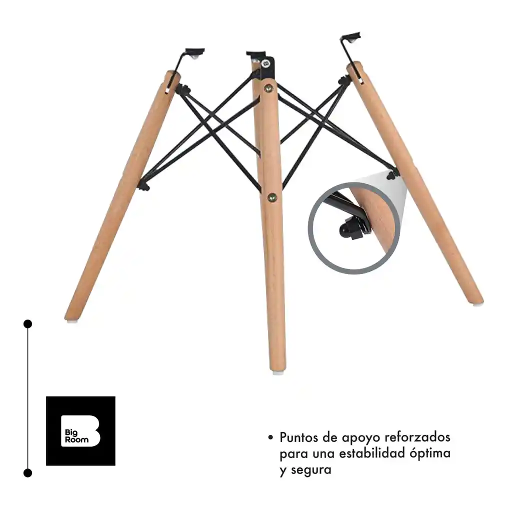 Kit De 2 Sillas Eams Estrutura Moderna Silla Comedor