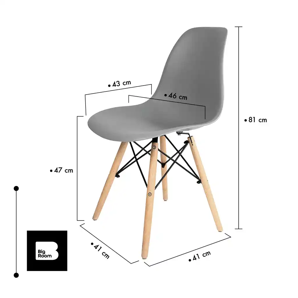 Kit De 2 Sillas Eams Estrutura Moderna Silla Comedor