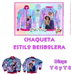 Chaqueta Estilo Beisbolera Para Niñas Niña De Motivo Encanto Talla 6 (tipo Talla 4) Personaje Regalo Disney