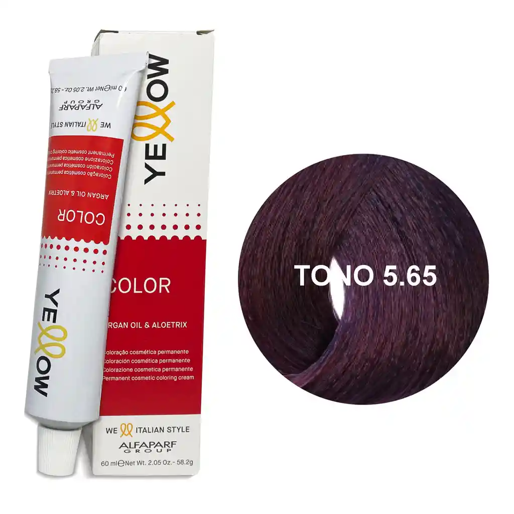 Yellow Alfaparf Tono 5.65 Castaño Claro Rojo Caoba 60ml