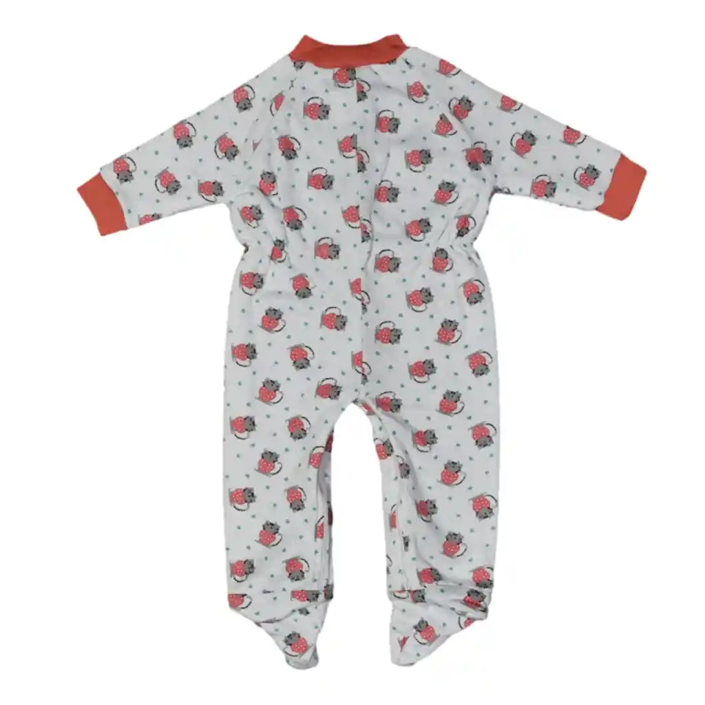 Pijama Térmica Enteriza Niña Coral Oscuro Talla 02