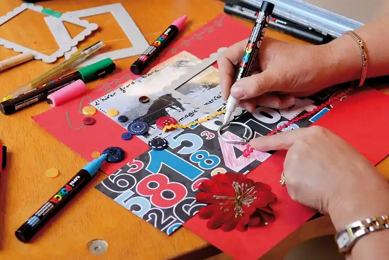 Marcador Gráfico, De Vinilo Posca Pc-3m Violeta Escarchado